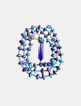 Kingman Turquoise & Purple Chain Necklace