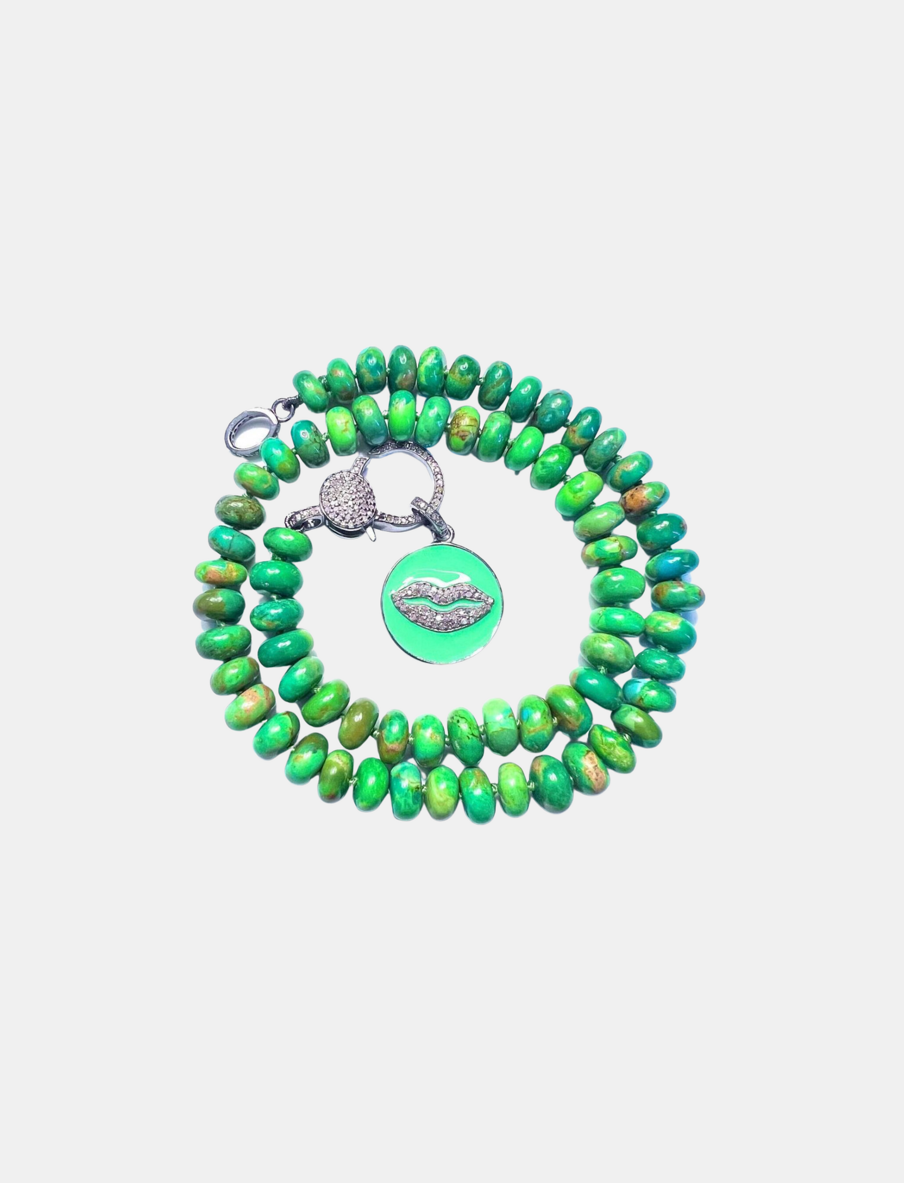 Mohave Green Turquoise Knotted Necklace