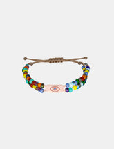 Rainbow Double Strand Bracelet with Blue Sapphire Eye