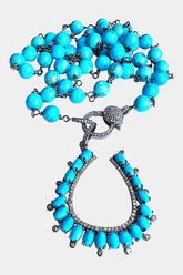 Turquoise Diamond Horse Shoe Necklace