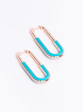 Turquoise Safety Pin Earrings