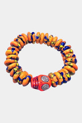 Ghana Blue & Orange Stretch Bracelet