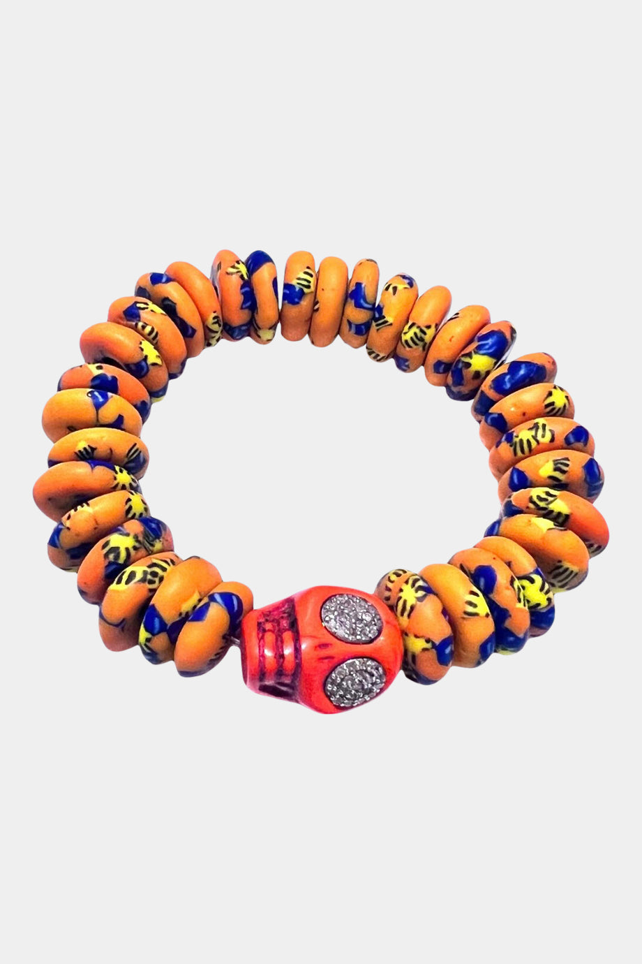Ghana Blue & Orange Stretch Bracelet