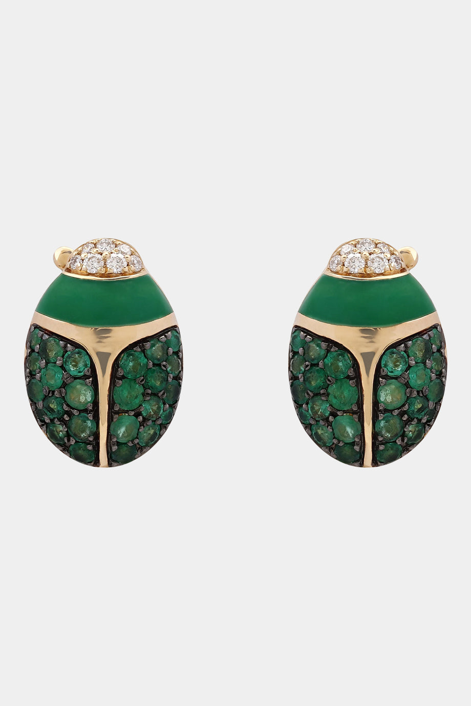 Emerald Scabs Yellow Gold Earrings