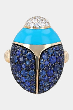 Blue Sapphire Scarab Ring