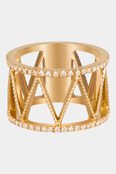 Soho Gold Encrusted With Diamonds Buz Ring