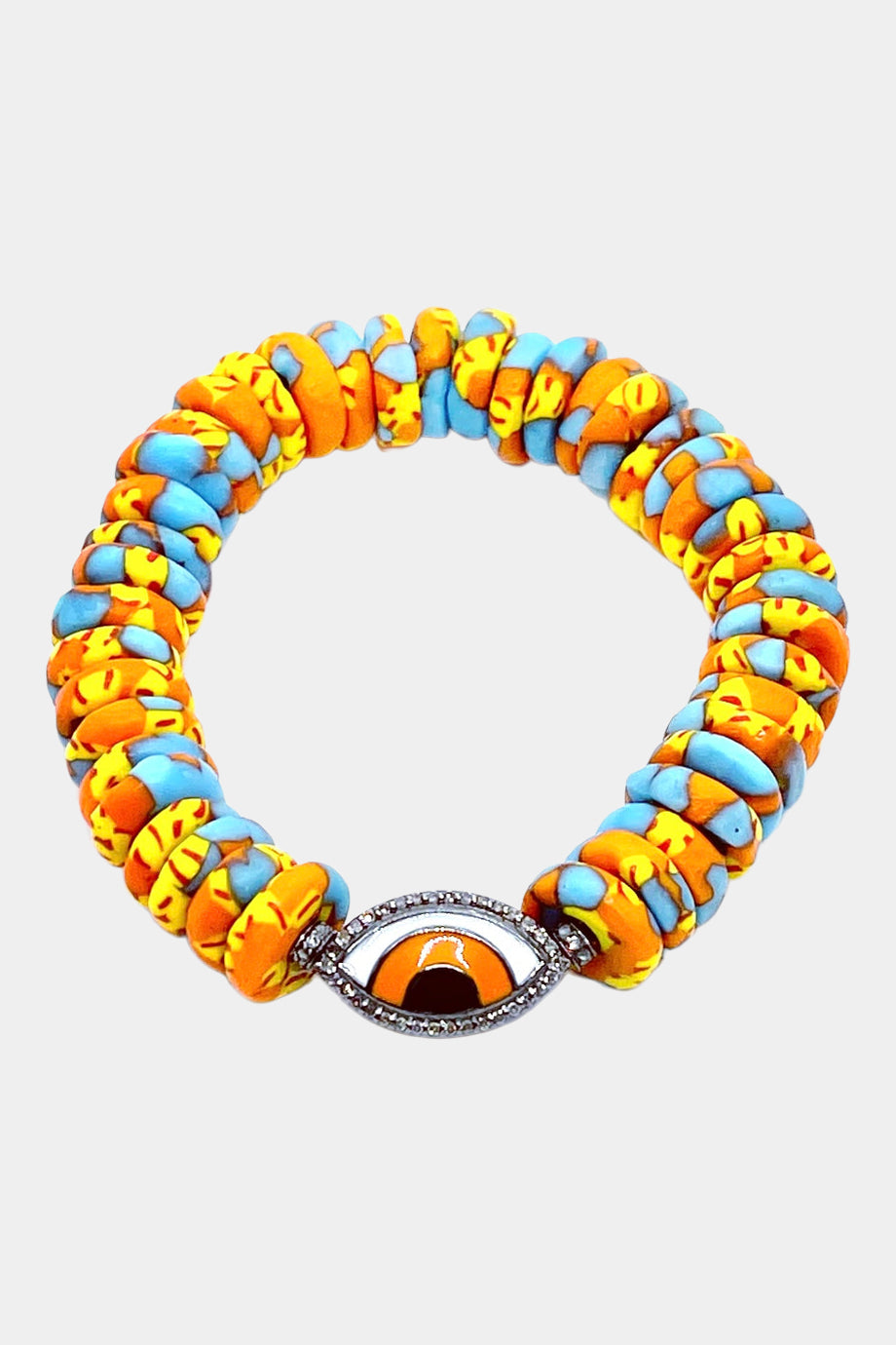 Ghana Orange & Blue Stretch Bracelet