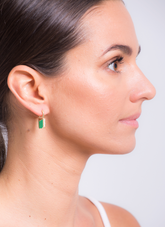 Green Padlock Earrings