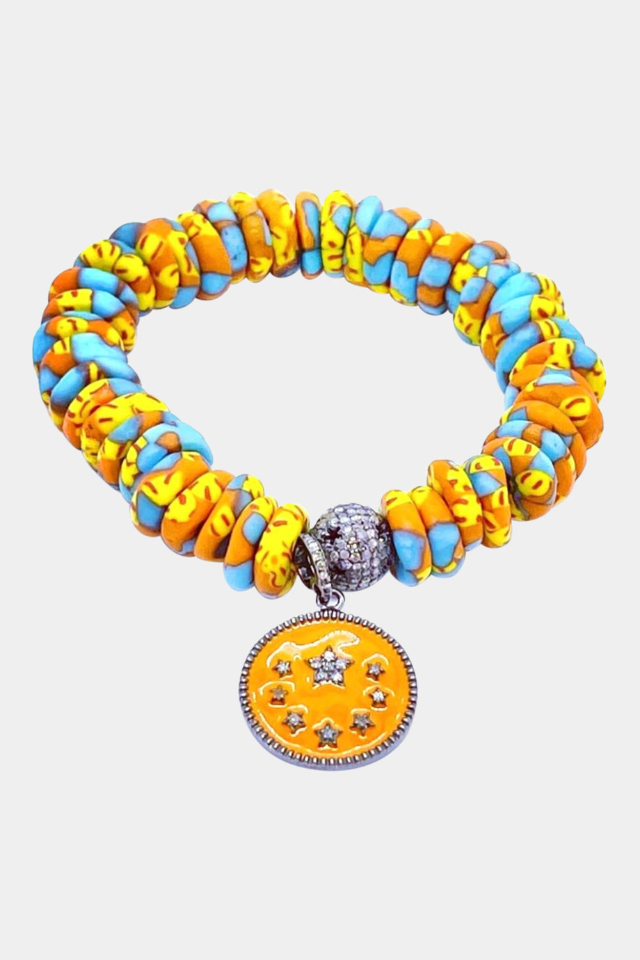 Orange Ghana Bracelet with Orange Star Charm