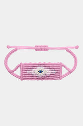 Evil Eye Woven Bracelet Bubble Gum Pink