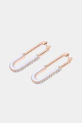 White Safety Pin Earrings
